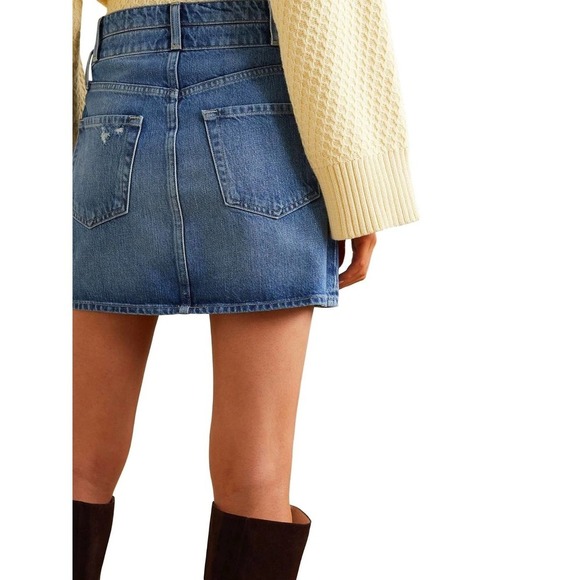Frame Le Mini Denim Skirt Double Waist Band NWT 26 - Picture 2 of 8